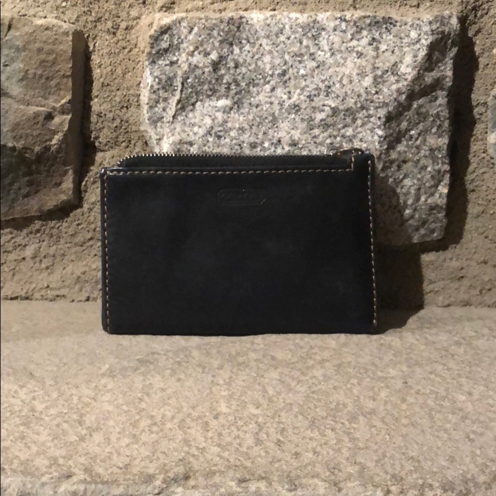 Coach Black Leather Coin Pouch